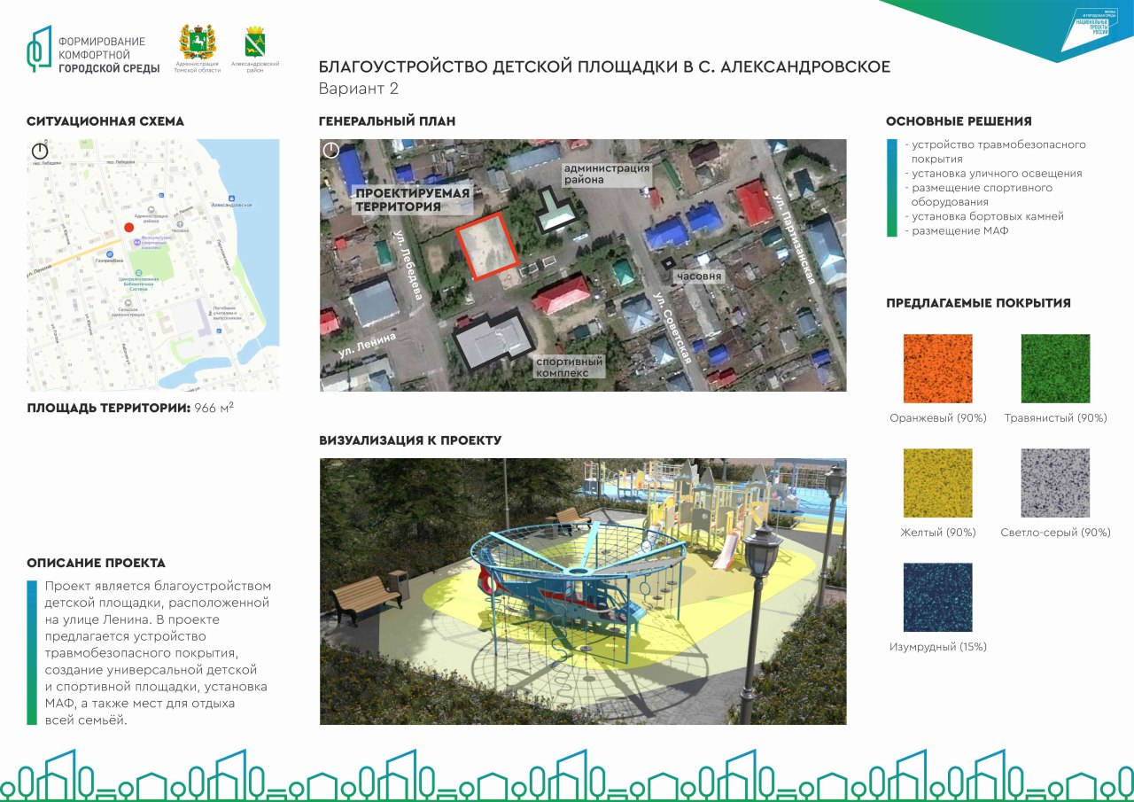 В рамках федерального проекта &quot;Формирование комфортной городской среды&quot; в 2024 году Администрацией Александровского сельского поселения будут выполнены работы 1 очереди благоустройства детской площадки по ул. Ленина.